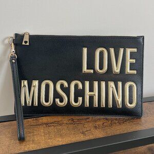 Black LOVE MOSCHINO wristlet/clutch